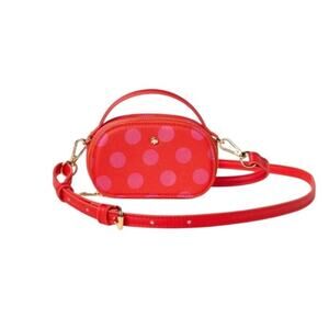 Kate Spade New York x Target Pink Red Polka Dot Mini Faux Leather Crossbody Bag